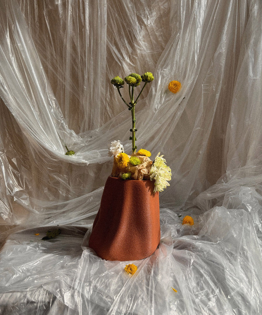 Amanitas Garden | Wide Vase | Burnt Ochre