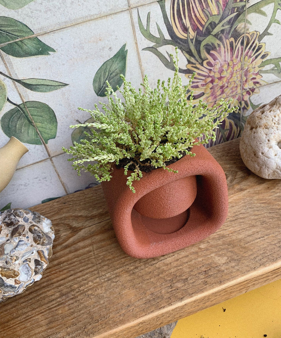 Kyu | Mini Plant Pot 01 | Burnt Ochre
