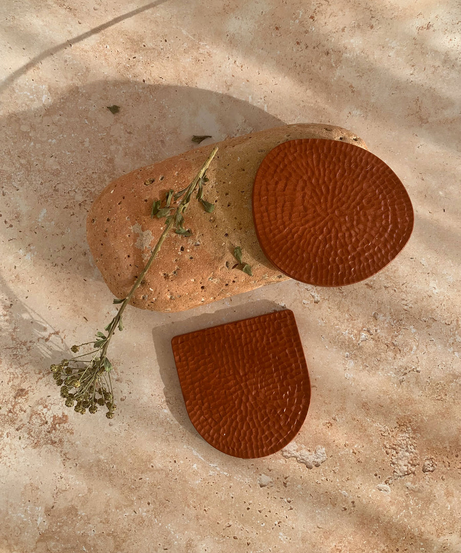 Orma | 2 Coasters 01 Round | Burnt Ochre